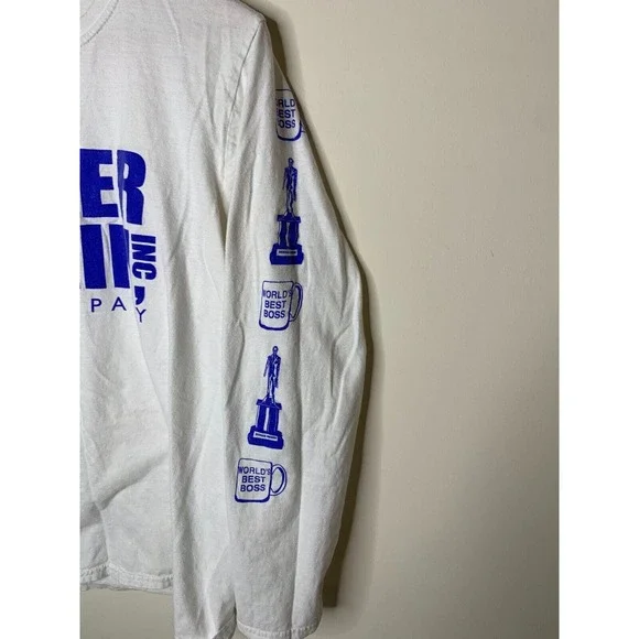The Office Dunder Mifflin Paper Company Inc Mens Medium White Long Sleeve - Picture 4 of 5